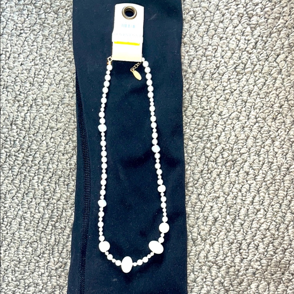 Anthropologie White Crystal Necklace Elegant Jewelry